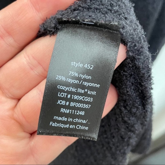 BAREFOOT DREAMS CozyChic Circle Cardigan Black UU9 - Picture 5 of 5